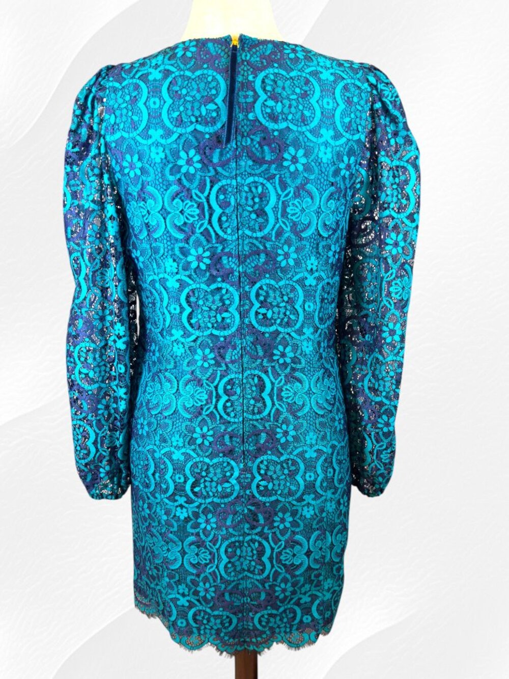 Lilly Pulitzer Georgi Lace Shift Dress Size 12 Valencia Teal Navy Carnival Lace - Picture 5 of 10